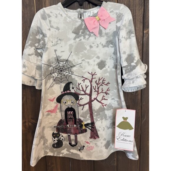 Rare Editions 3/3T Little Girl's Sequin Tie-Dye Halloween/Witch Shift Dress NEW - Picture 1 of 6
